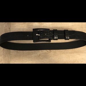 Ann Taylor Leather Croco Embossed belt